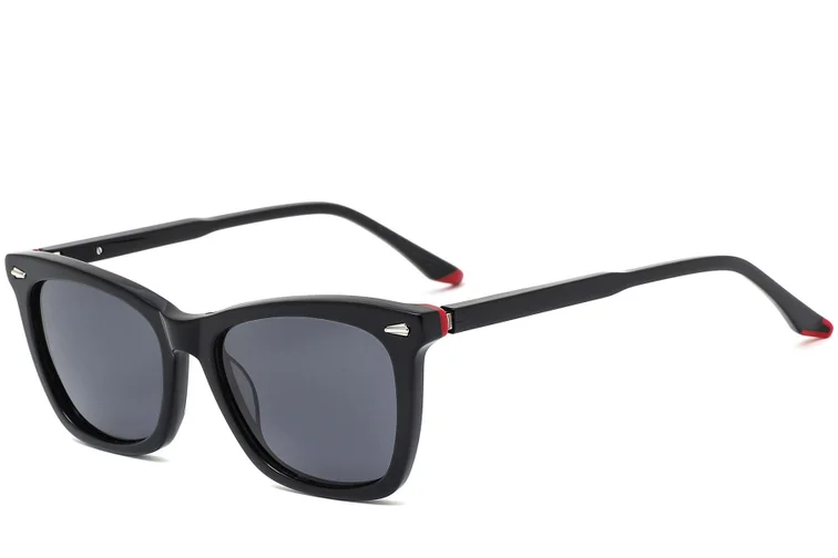 Rectangular Black Acetate Sunglasses #BS0420-0176