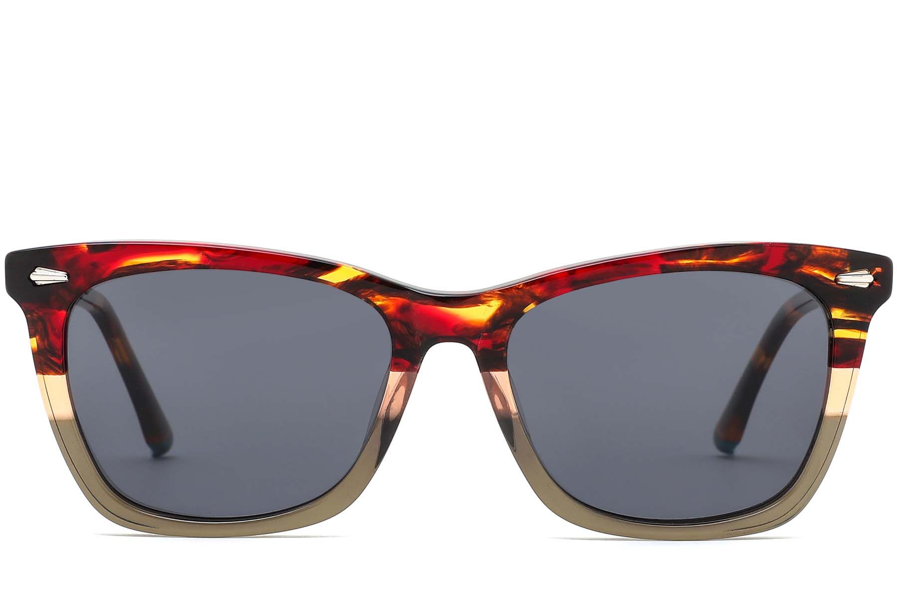 Rectangular Tortoiseshell Acetate Sunglasses #BS0420-0180