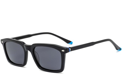 Rectangular Black Acetate Sunglasses #BS0420-0182