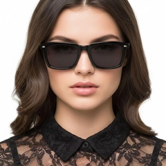 Rectangular Black Acetate Sunglasses #BS0420-0182