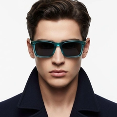 Rectangular Green Acetate Sunglasses #BS0420-0183