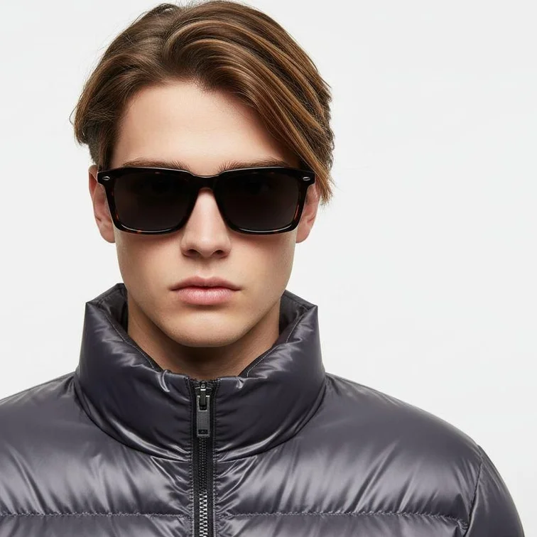 Rectangular Tortoiseshell Acetate Sunglasses #BS0420-0184
