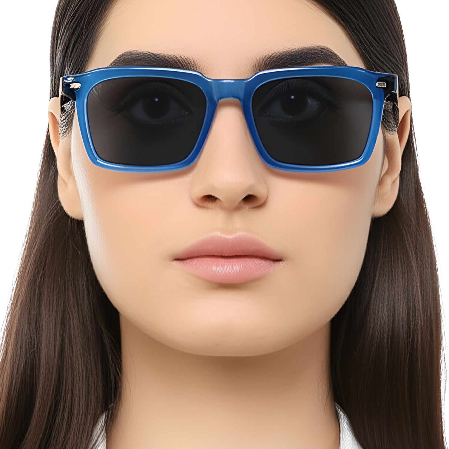 Rectangular Blue Acetate Sunglasses #BS0420-0185