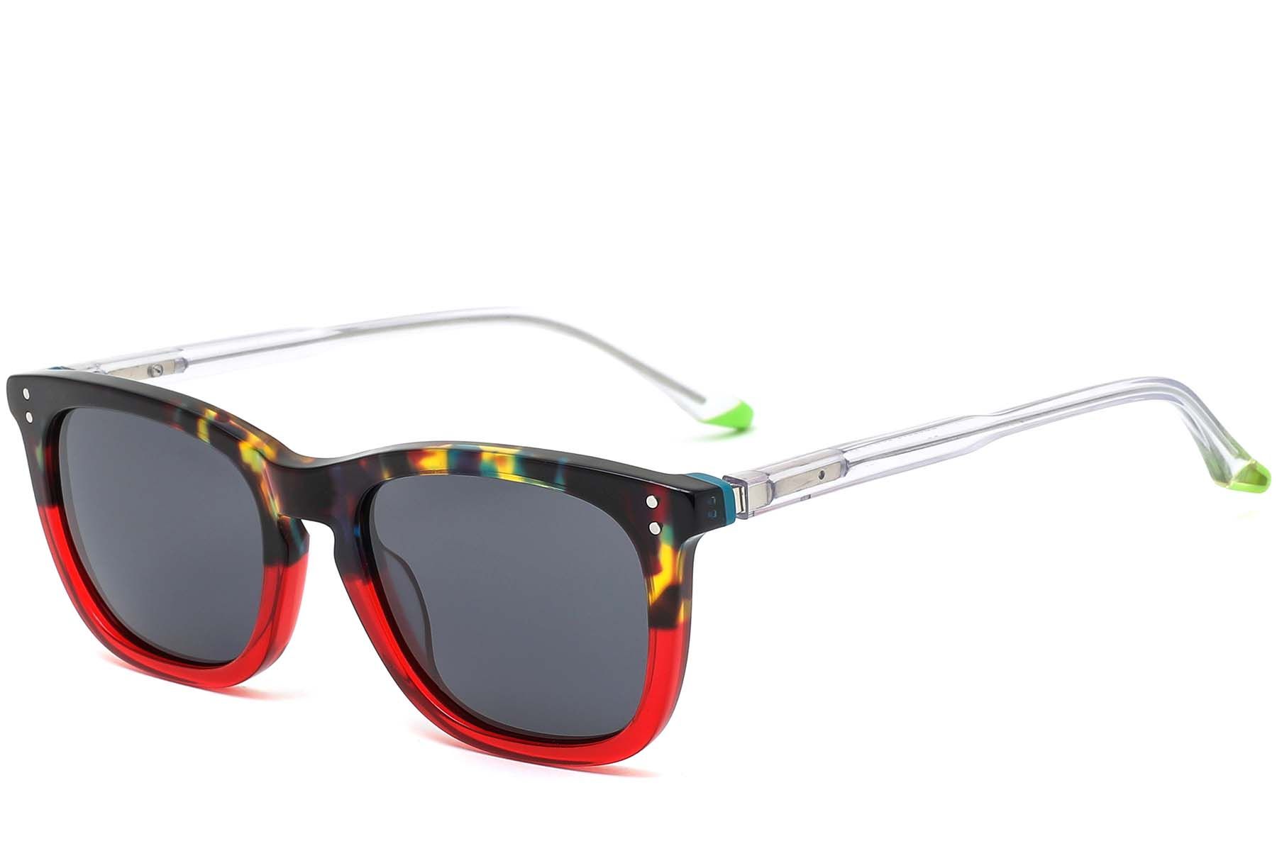 Rectangular Tortoiseshell Acetate Sunglasses #BS0420-0188