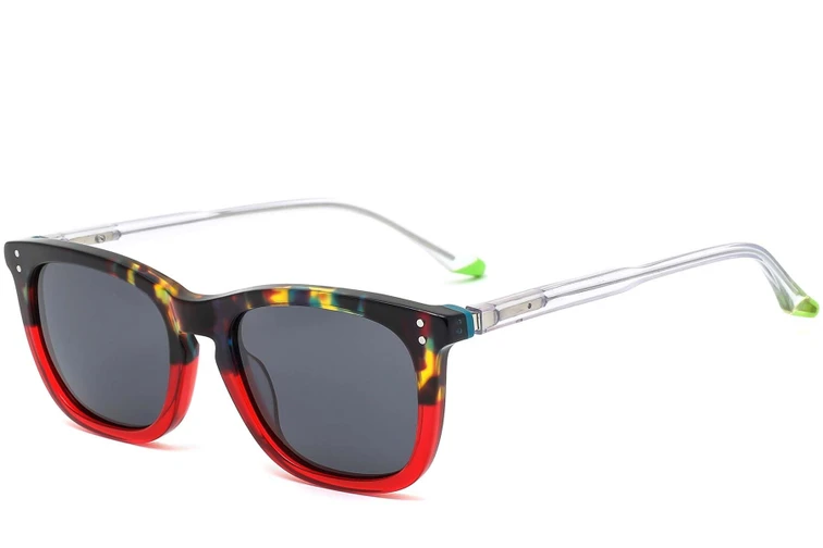 Rectangular Tortoiseshell Acetate Sunglasses #BS0420-0188