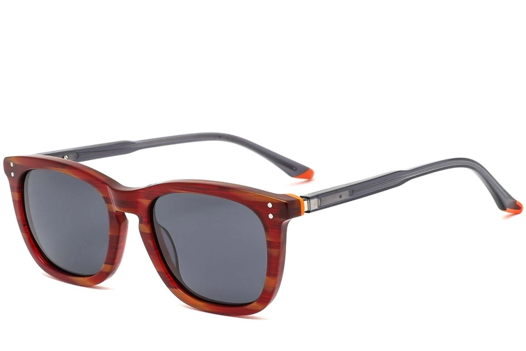 Rectangular Brown Acetate Sunglasses #BS0420-0190