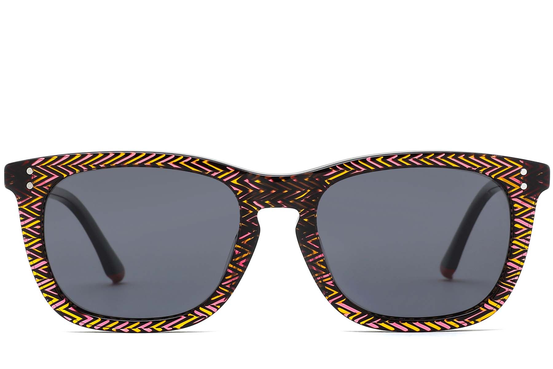 Rectangular Yellow Acetate Sunglasses #BS0420-0191