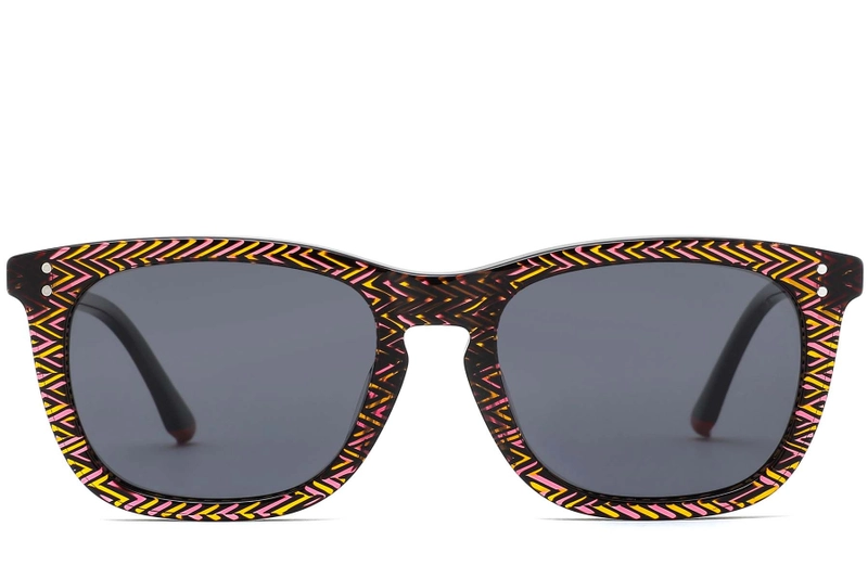 Rectangular Yellow Acetate Sunglasses #BS0420-0191