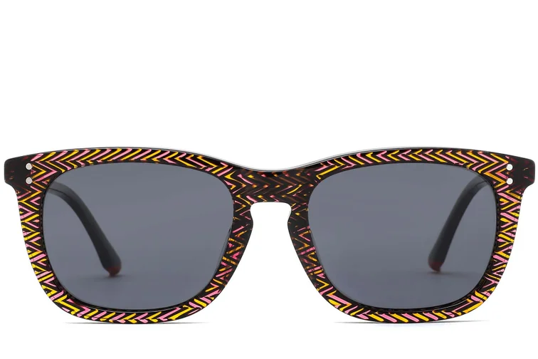 Rectangular Yellow Acetate Sunglasses #BS0420-0191