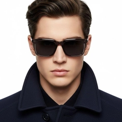 Rectangular Grey Acetate Sunglasses #BS0420-0193