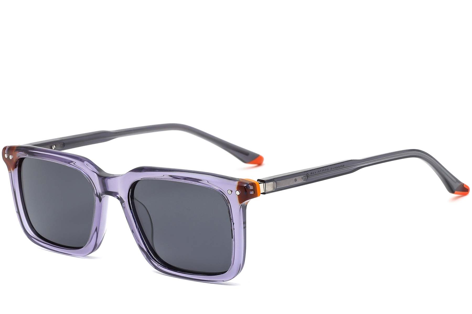 Rectangular Purple Acetate Sunglasses #BS0420-0195