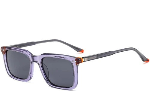 Rectangular Purple Acetate Sunglasses #BS0420-0195