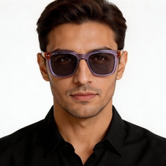 Rectangular Purple Acetate Sunglasses #BS0420-0195