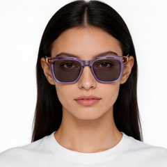Rectangular Purple Acetate Sunglasses #BS0420-0195