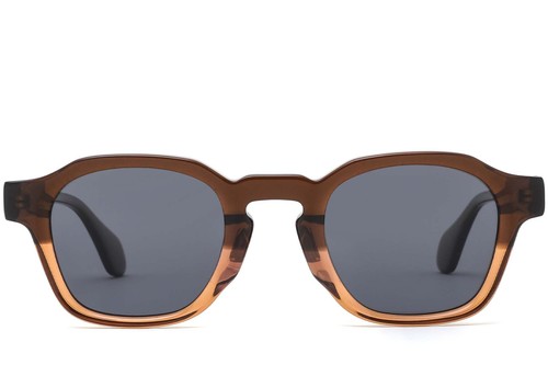 Rectangular Brown Acetate Sunglasses #BS0420-0199
