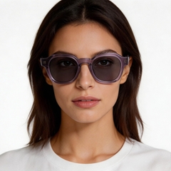 Gafas de sol rectangulares de acetato morado #BS0420-0201