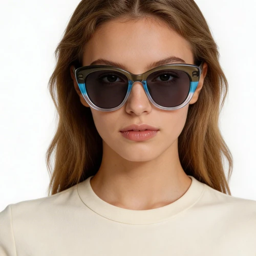 Lunettes de soleil papillon en acétate vert #BS0420-0203