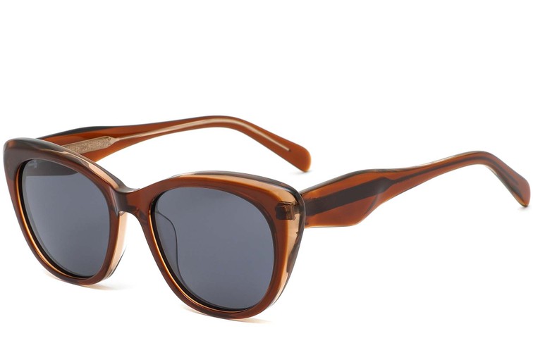 Occhiali da sole a farfalla in acetato marrone #BS0420-0204