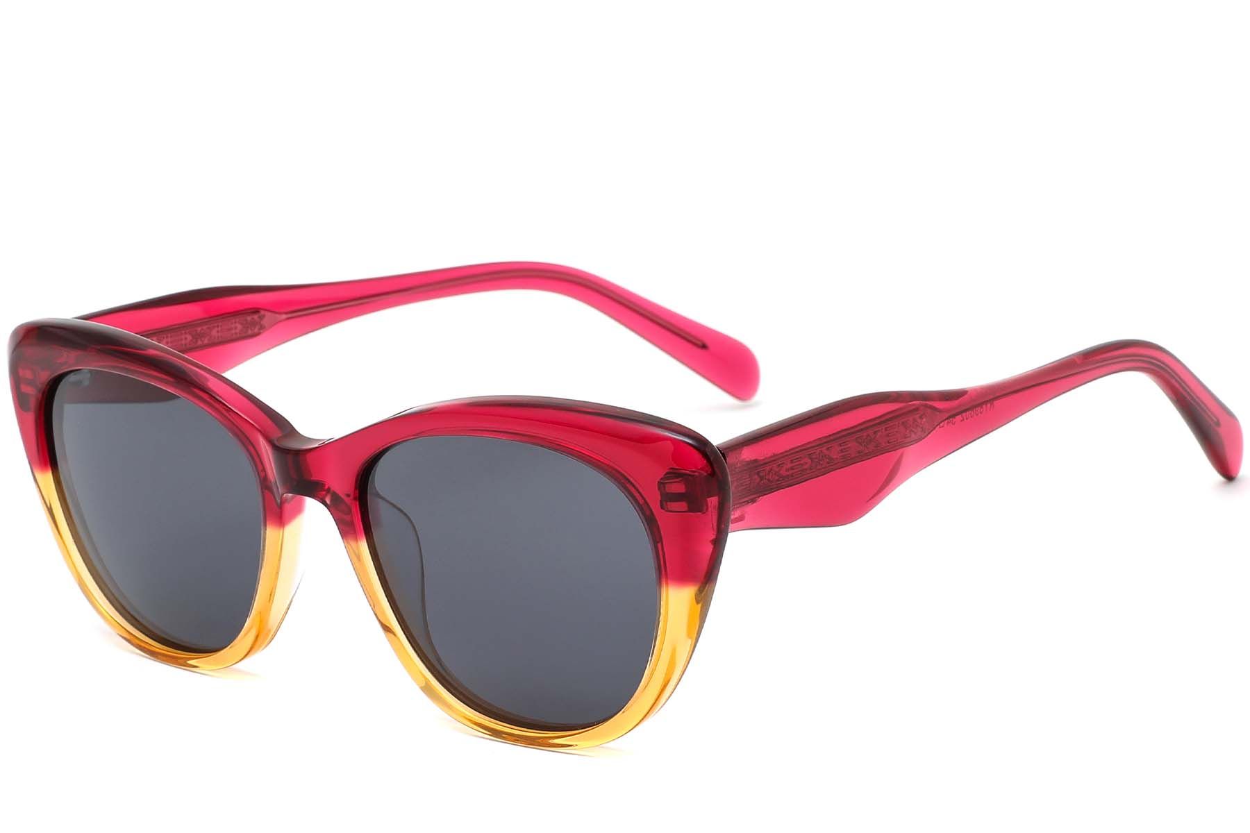 Butterfly Red Acetate Sunglasses #BS0420-0205