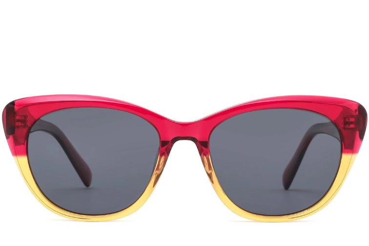 Gafas de sol de acetato rojo mariposa #BS0420-0205