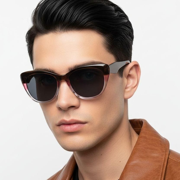 Butterfly Pattern Acetate Sunglasses #BS0420-0206