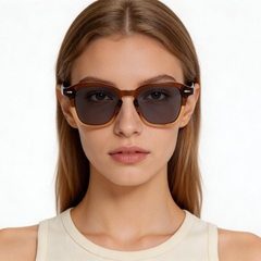 Rectangular Brown Acetate Sunglasses #BS0420-0209