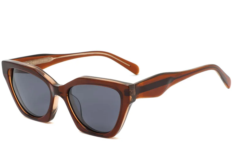 Gafas de sol de acetato marrón mariposa #BS0420-0214