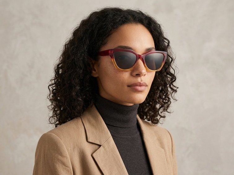 Gafas de sol de acetato rojo mariposa #BS0420-0215