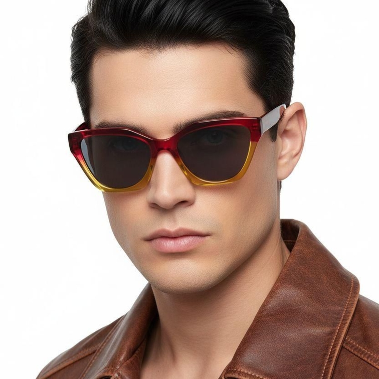 Schmetterlings-rote Acetat-Sonnenbrille #BS0420-0215