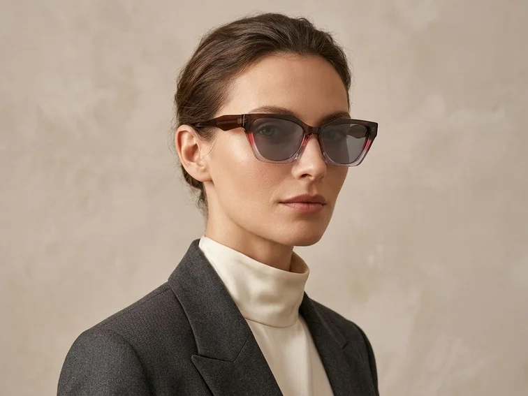 Butterfly Pattern Acetate Sunglasses #BS0420-0216