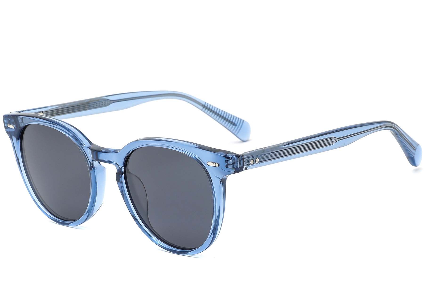 Round Blue Acetate Sunglasses #BS0420-0220