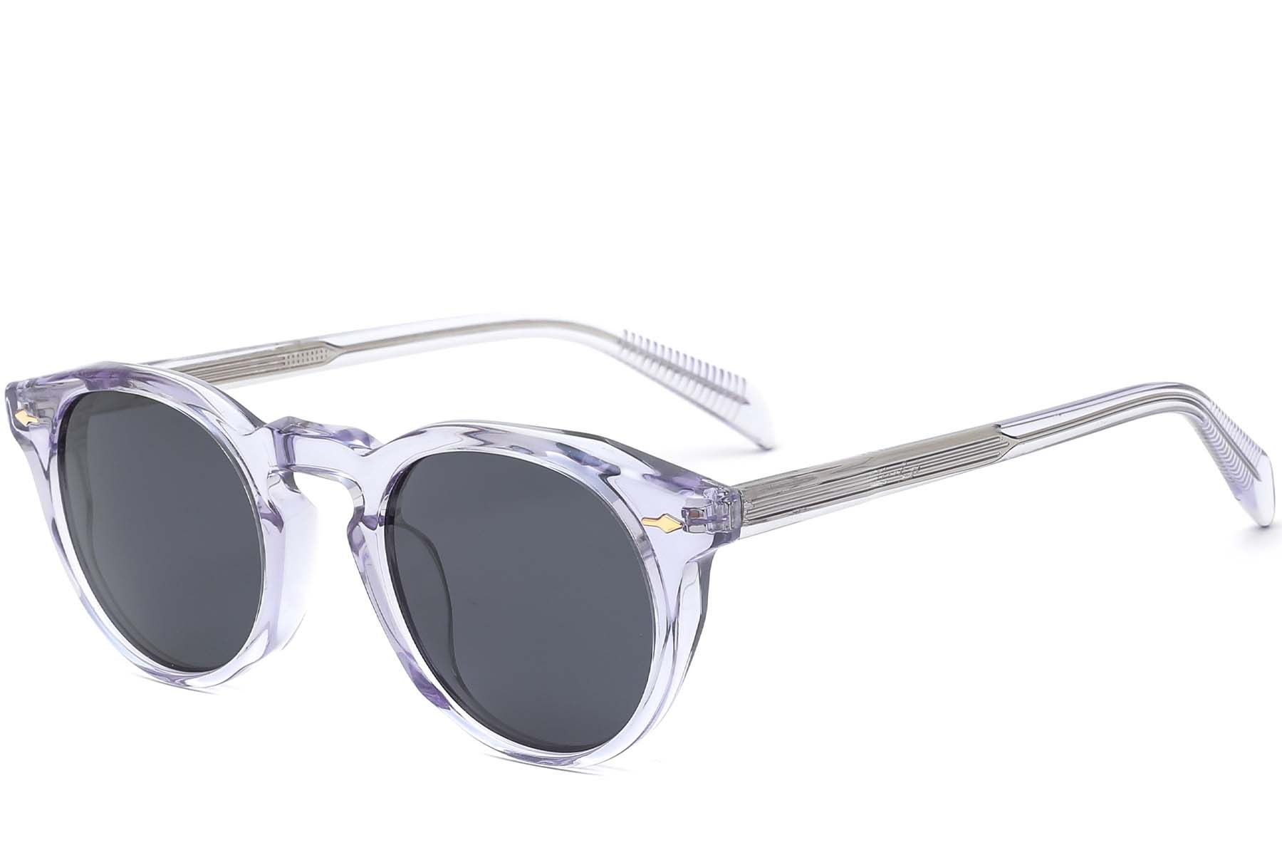 Runde transparente Acetat-Sonnenbrille #BS0420-0223