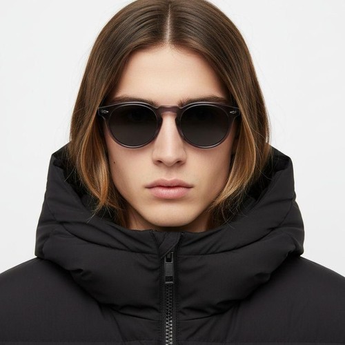 Lunettes de soleil rondes en acétate violet #BS0420-0226