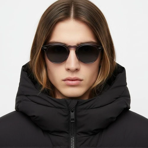 Gafas de sol redondas de acetato morado #BS0420-0226