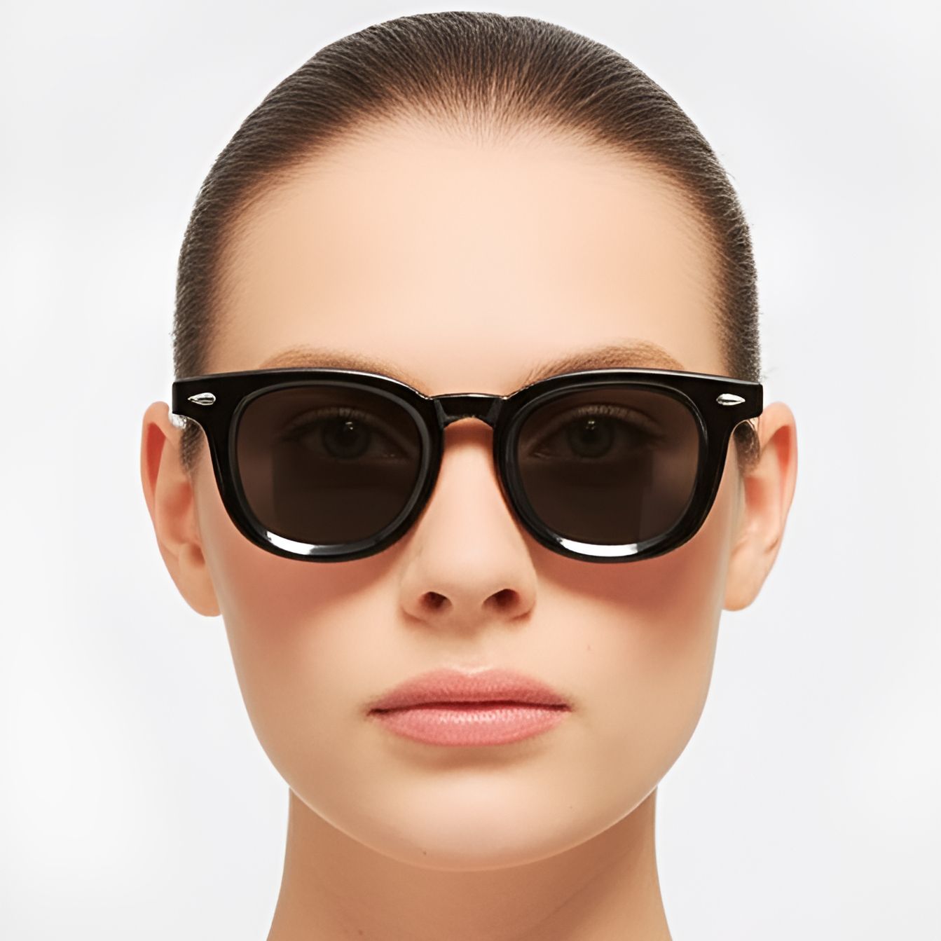 Round Black Acetate Sunglasses #BS0420-0227