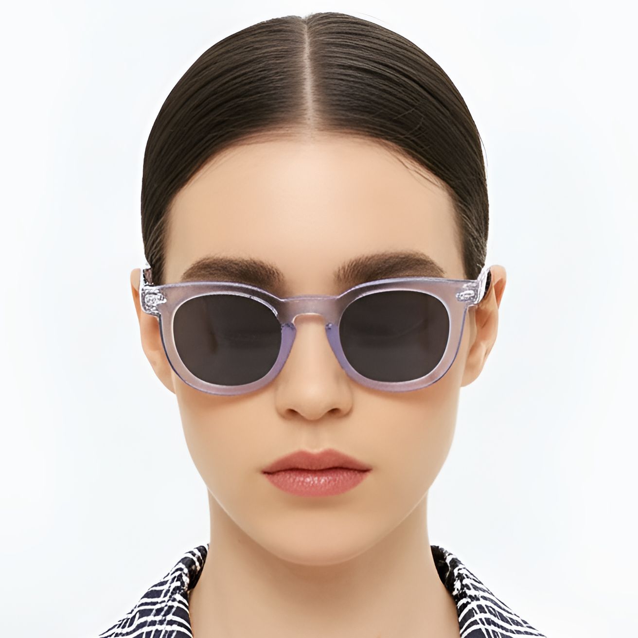 Round Transparent Acetate Sunglasses #BS0420-0228
