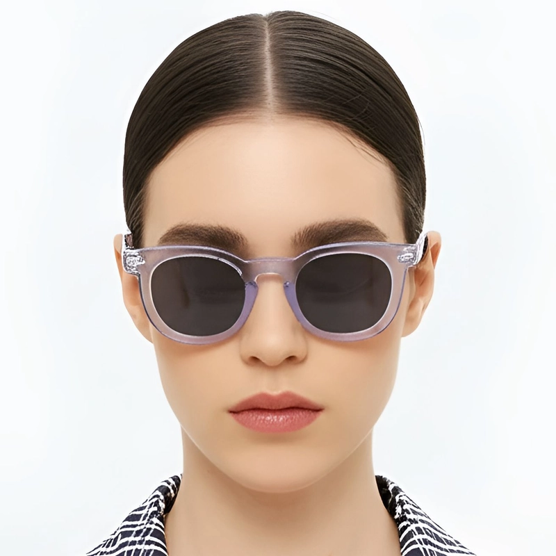 Round Transparent Acetate Sunglasses #BS0420-0228