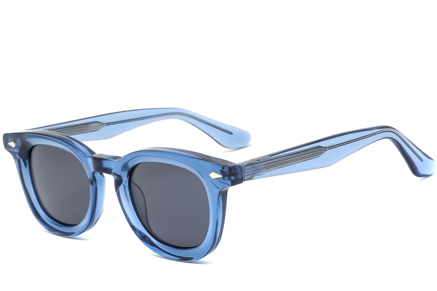 Round Blue Acetate Sunglasses #BS0420-0230
