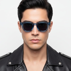 Round Blue Acetate Sunglasses #BS0420-0230