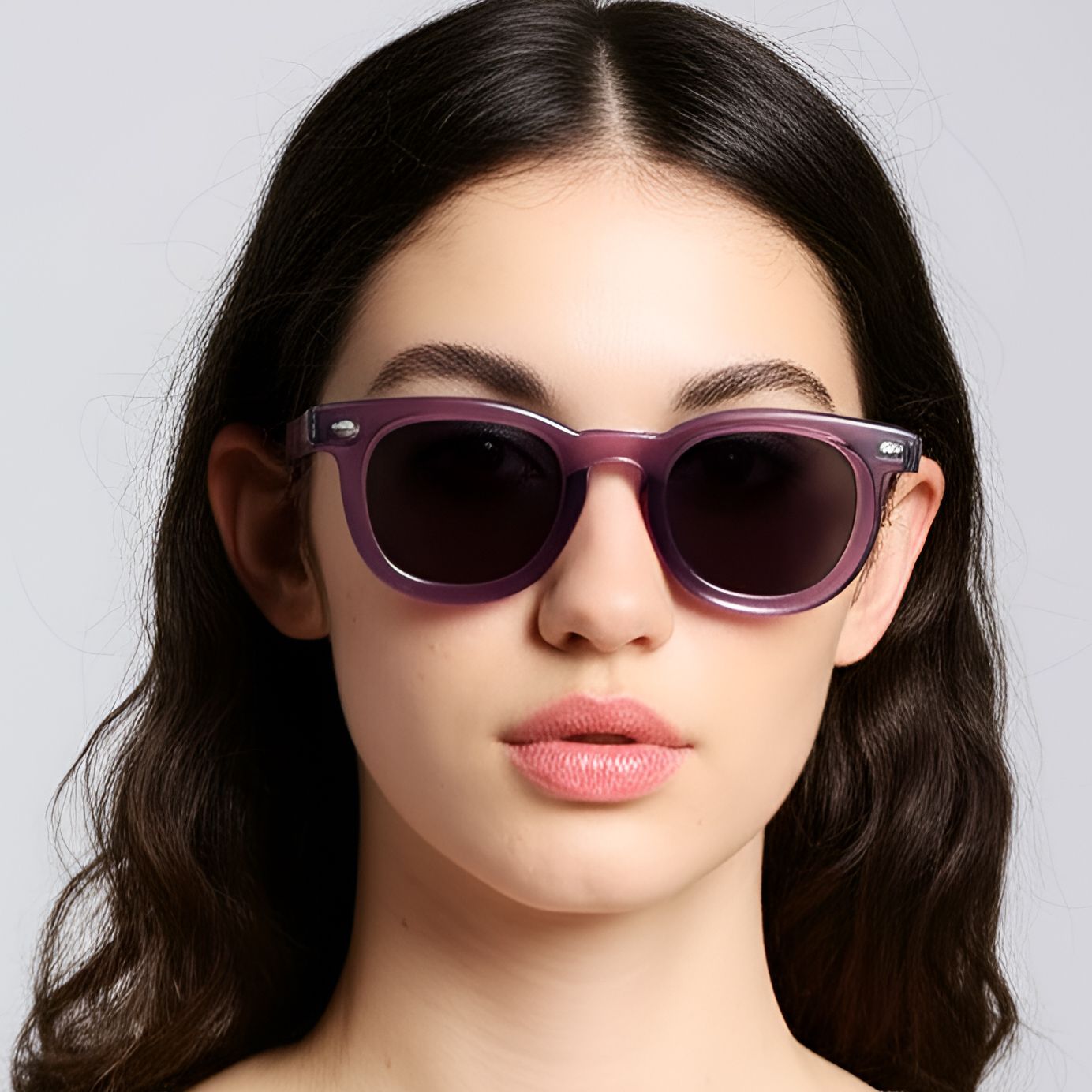 Round Purple Acetate Sunglasses #BS0420-0231