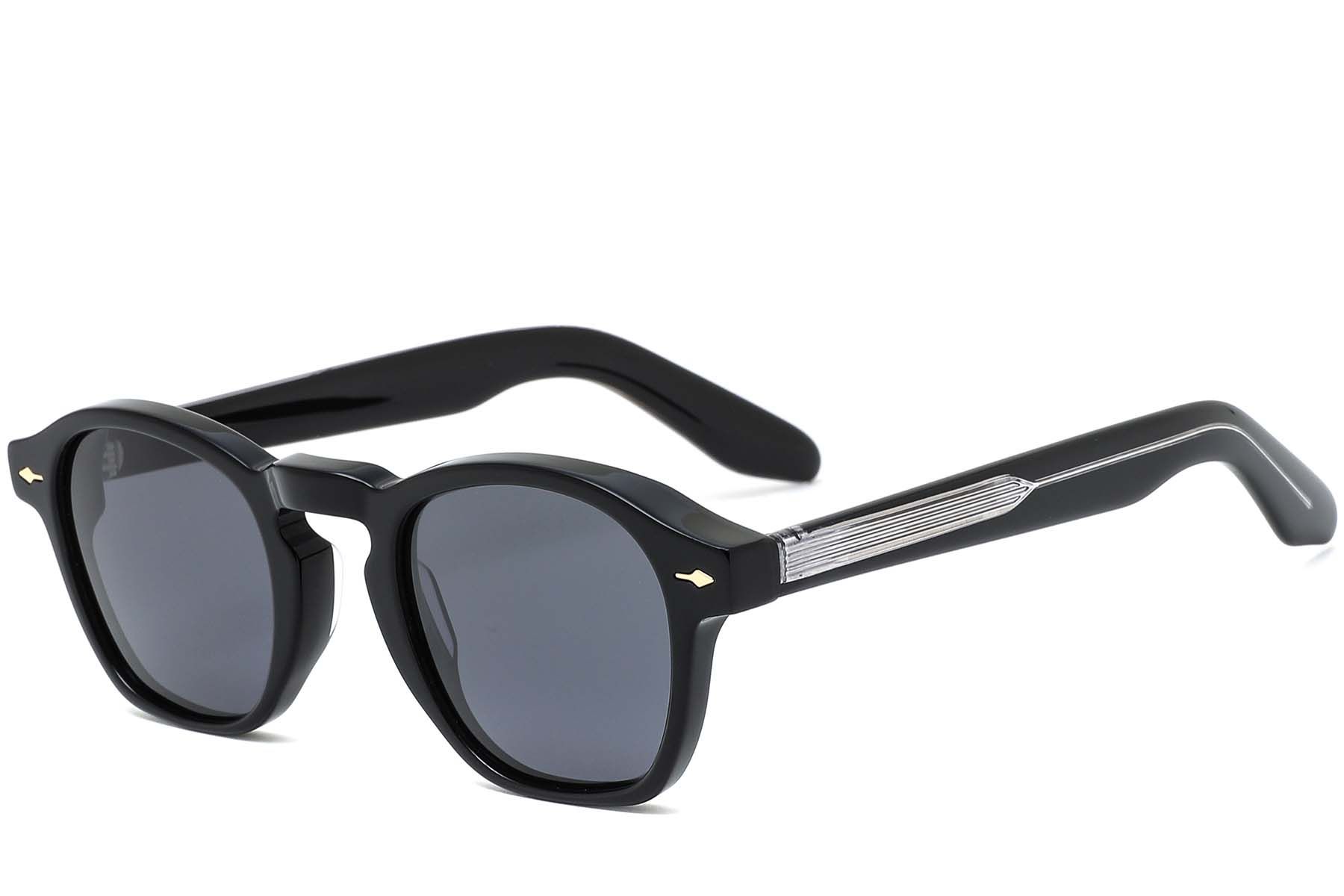 Rectangular Black Acetate Sunglasses #BS0420-0232