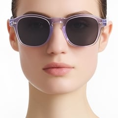 Rectangular Transparent Acetate Sunglasses #BS0420-0233