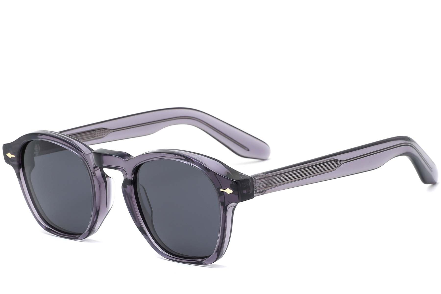 Rectangular Purple Acetate Sunglasses #BS0420-0236