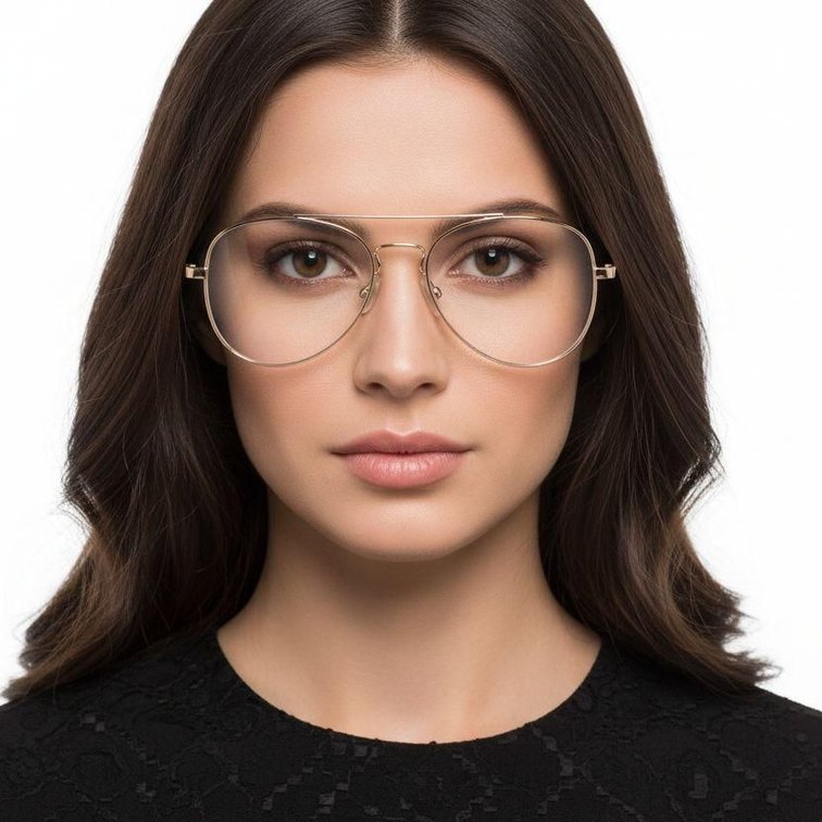 Aviator Golden Metal Glasses #BS0420-0237