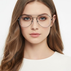 Gafas de aviador de metal plateado #BS0420-0239