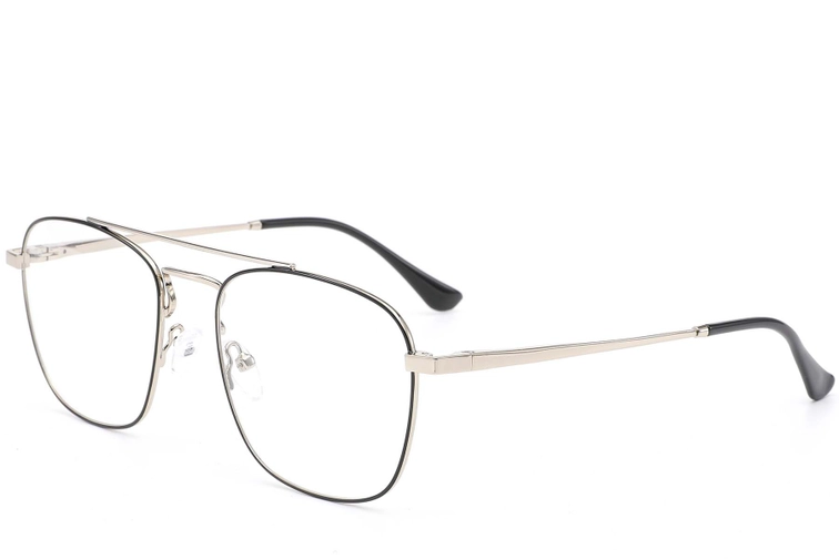 Gafas de aviador de metal plateado #BS0420-0241