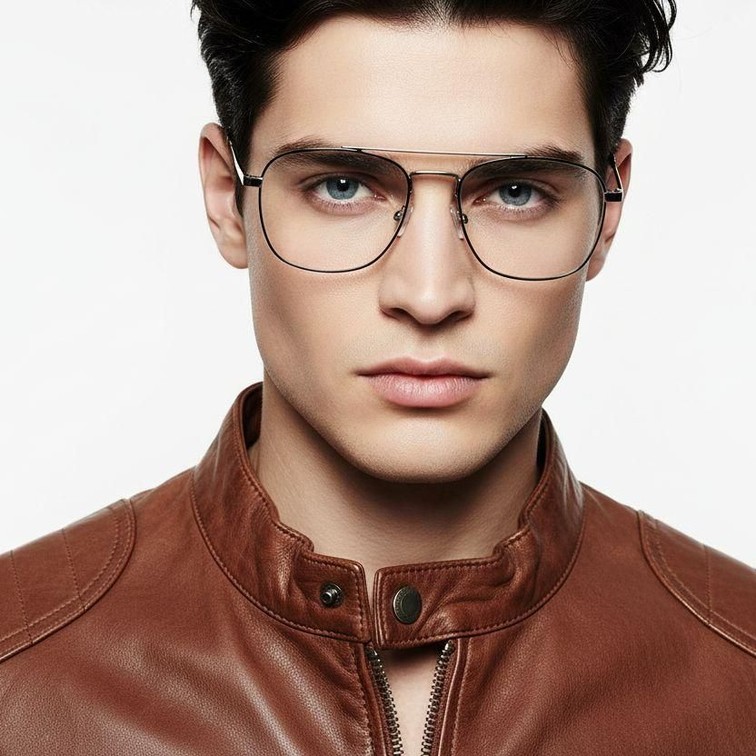 Occhiali da aviatore in metallo argentato #BS0420-0241