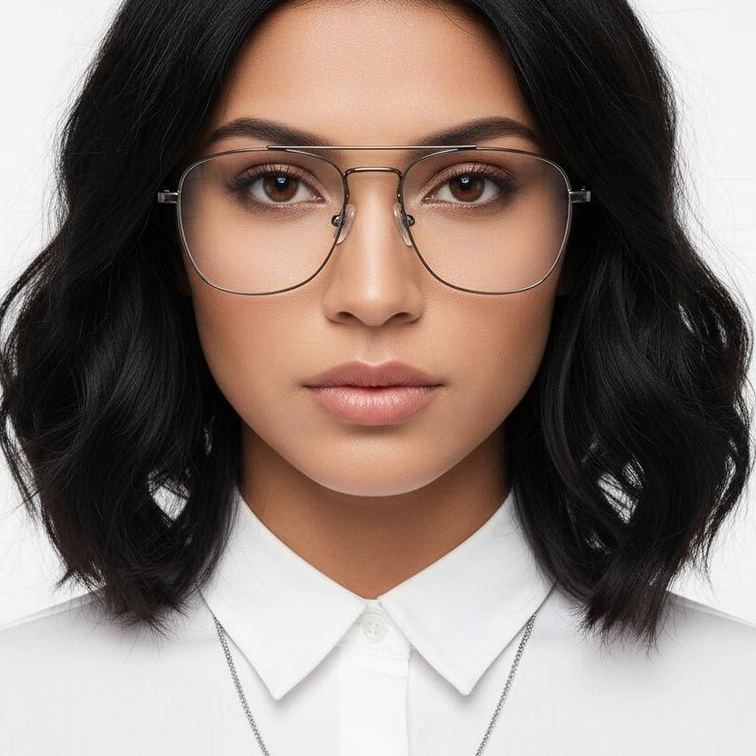 Aviator Black Metal Glasses #BS0420-0242