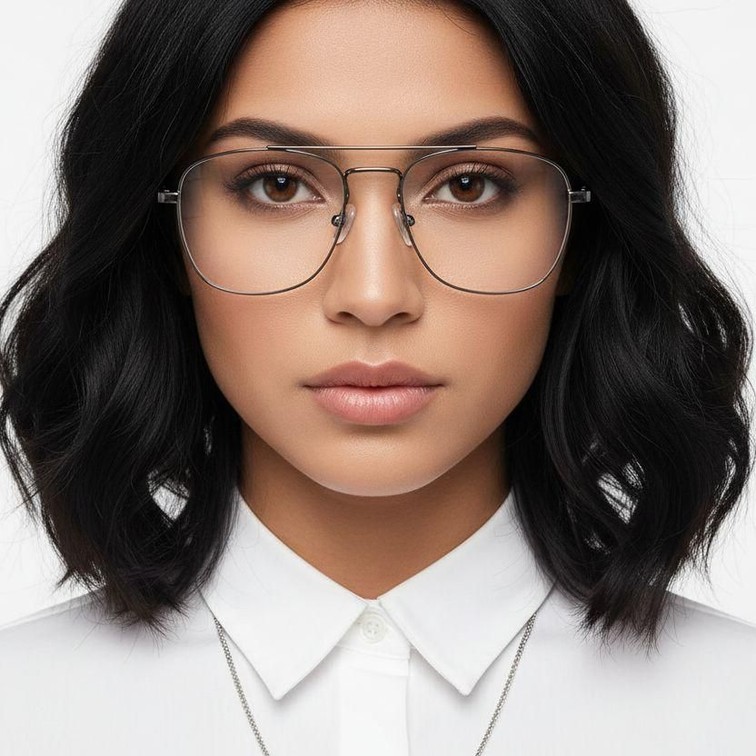 Lunettes aviateur noires en métal #BS0420-0242