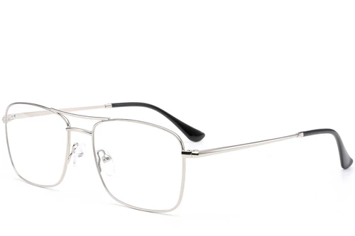 Rectangular Silver Metal Glasses #BS0420-0244